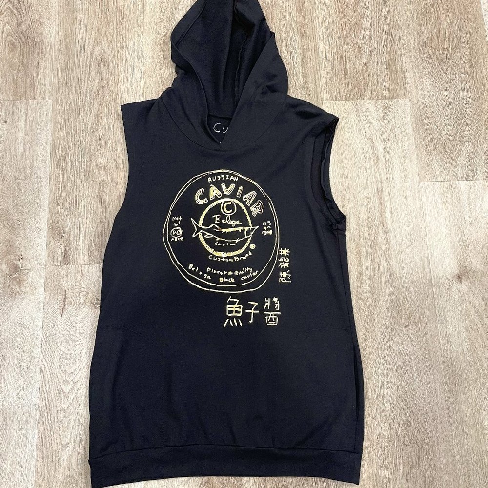 EUC - Custom Ketchup Los Angeles Sleeveless Hoodie, Size L